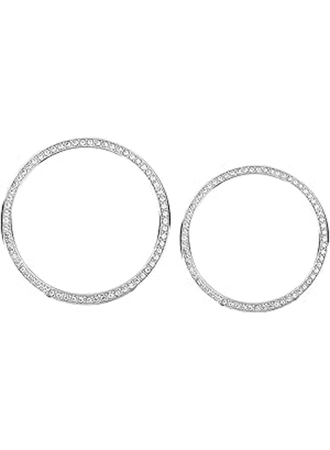 2pcs Simple Watch Bezel Replacement Ring Scratch Resistant Case Cover Silver - Image 1