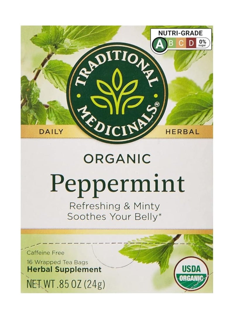 Tm Traditional Medicinal Peppermint, 16 Teabags - Image 1