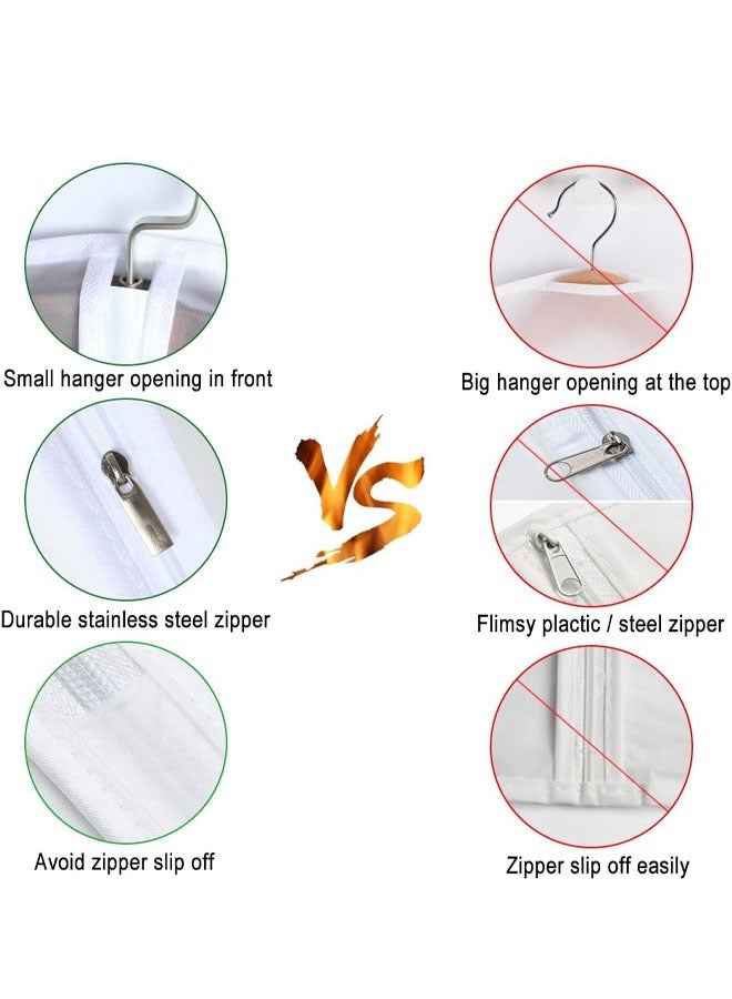 Hihonor 5 Pieces Garment Bags, Dustproof Garment Covers, Shirts Coats Jackets Long Dress Bags Clothes Covers with Zipper, Translucent Suit Covers Garment Bags for Hanging Clothes, Suit Bags for Travel & Storage  - Image 3
