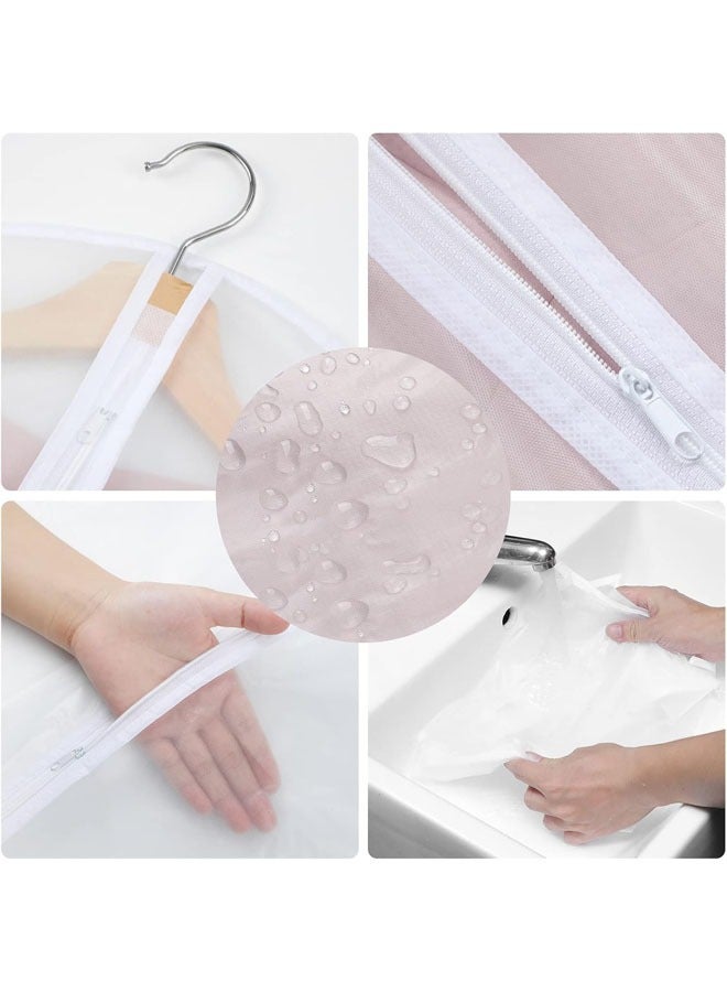 Hihonor 5 Pieces Garment Bags, Dustproof Garment Covers, Shirts Coats Jackets Long Dress Bags Clothes Covers with Zipper, Translucent Suit Covers Garment Bags for Hanging Clothes, Suit Bags for Travel & Storage  - Image 4