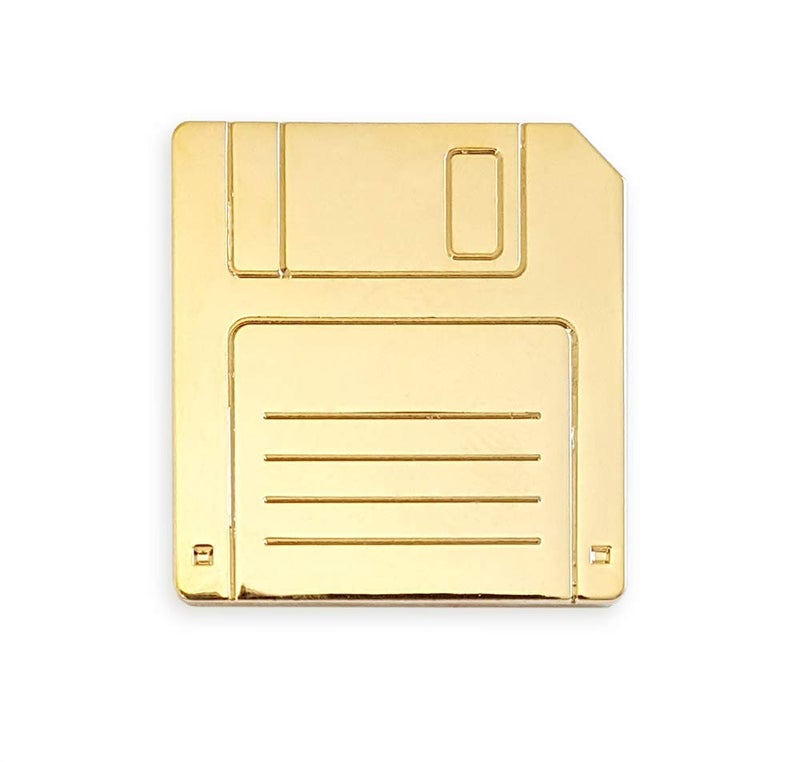 Pinsanity Retro Computer Floppy Disk Lapel Pin - Image 1