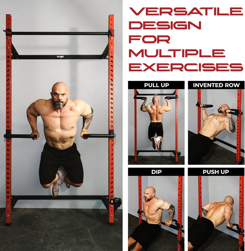 Yes4All 500 LBS Capacity  Dip Bars for 2x2 with 1 Hole Power Cage Squat Rack Attachments  MultiGrip Handles Dip Attachment for Dips Pull Up Pushup - Image 3