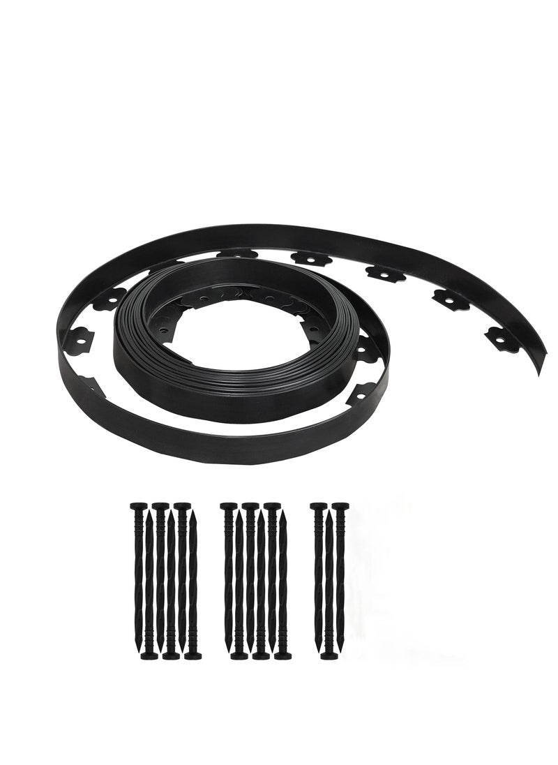 Excefore - Landscape Edging Kit, No Dig Landscape Edging, About Long 16ft/5m Edging Coil Comes with 15 Pcs Spikes,  No Dig Lawn Border Design - Image 1