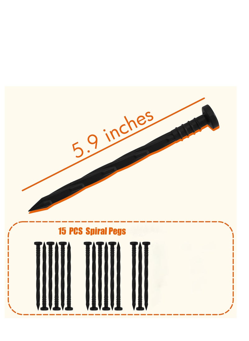 Excefore - Landscape Edging Kit, No Dig Landscape Edging, About Long 16ft/5m Edging Coil Comes with 15 Pcs Spikes,  No Dig Lawn Border Design - Image 1