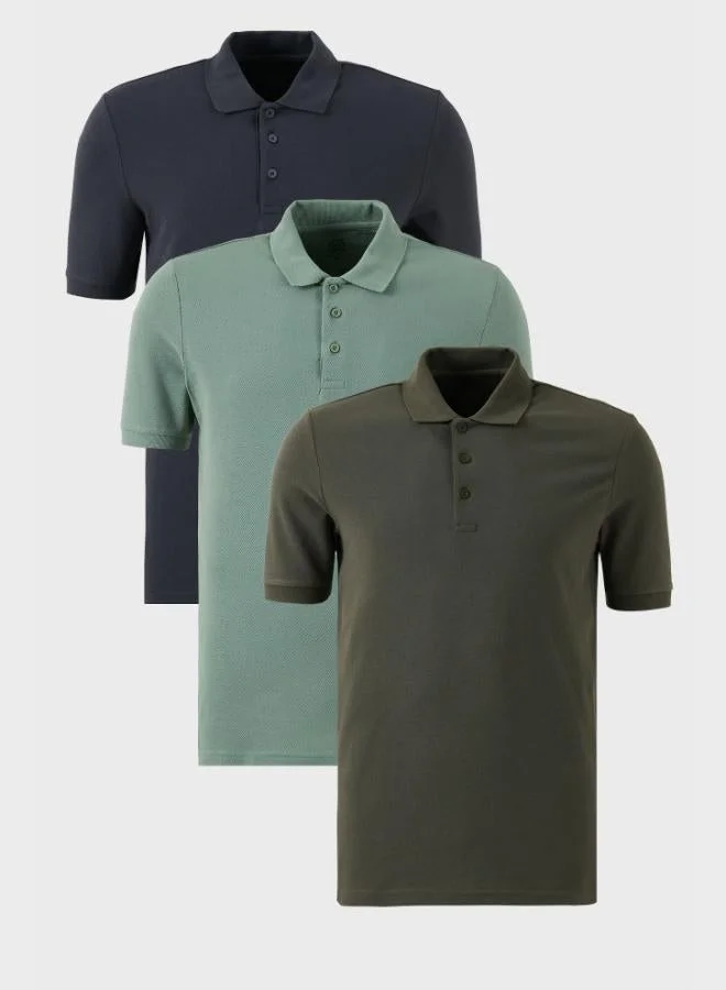 بوراتي تيشيرت رجالي بولو قطن من بوراتي عبوة من  قطع