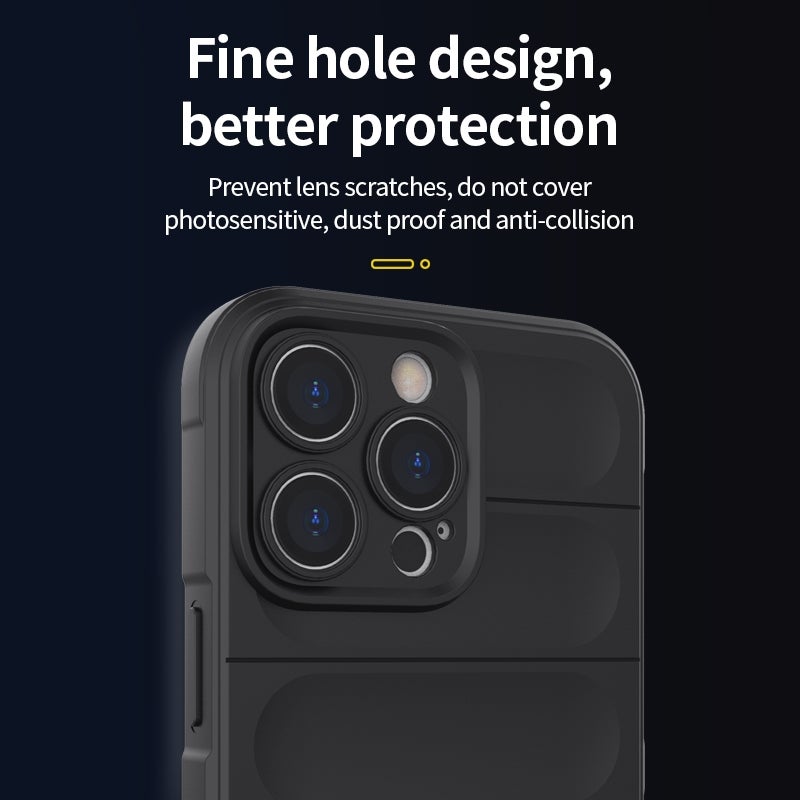 HuHa Protective Cover For iPhone 14 Plus Magic Shield TPU + Flannel Phone Case (Black) - Image 4