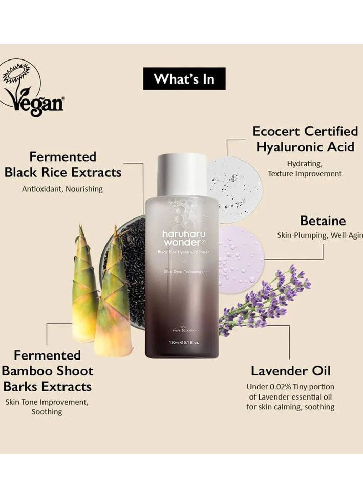 haruharu Wonder - Black Rice Hyaluronic Toner  Ultra Deep Technology 150ml - Image 1