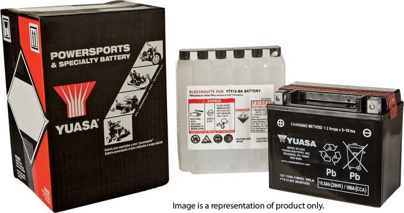 Yuasa YUAM6212B YT12B-BS Maintenance Free AGM Battery with Acid pack - Image 2