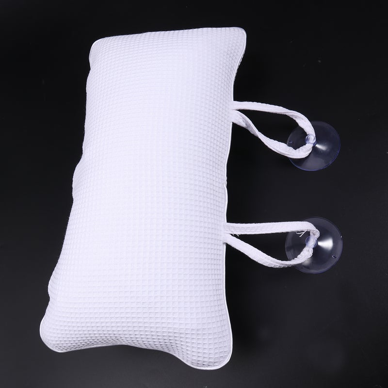 2PC Bathroom Bath Pillows Built-in PVC Anti- Bathtub Pillow Spa Bath Cushion Neck Rest Cups (White) - Image 5