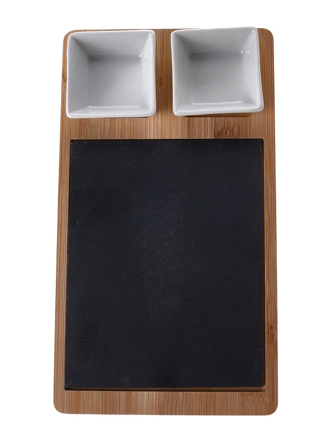 Cuisine Art Bamboo 3-Pieces Serving Slate with Handle - Image 2