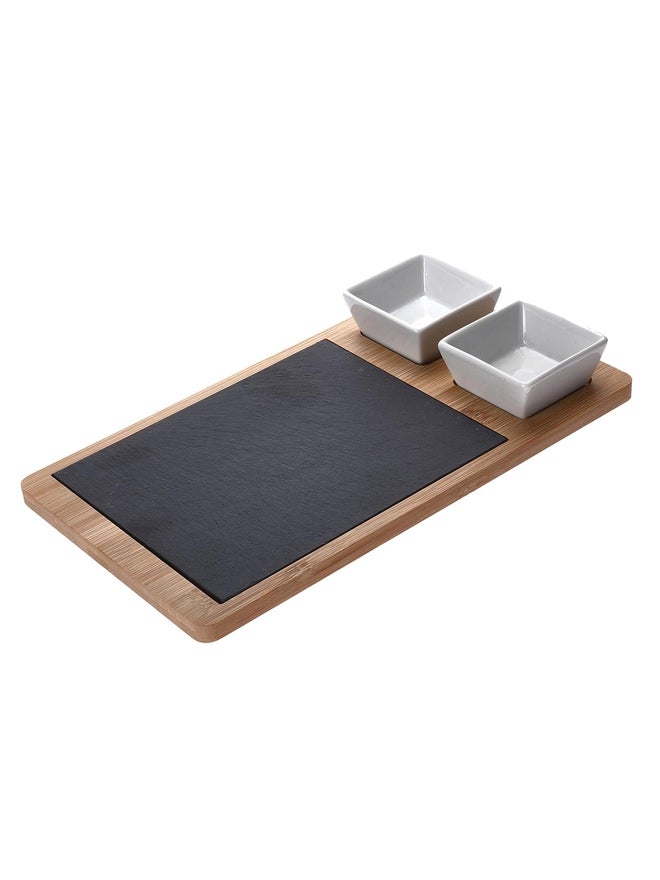 Cuisine Art Bamboo 3-Pieces Serving Slate with Handle - Image 1