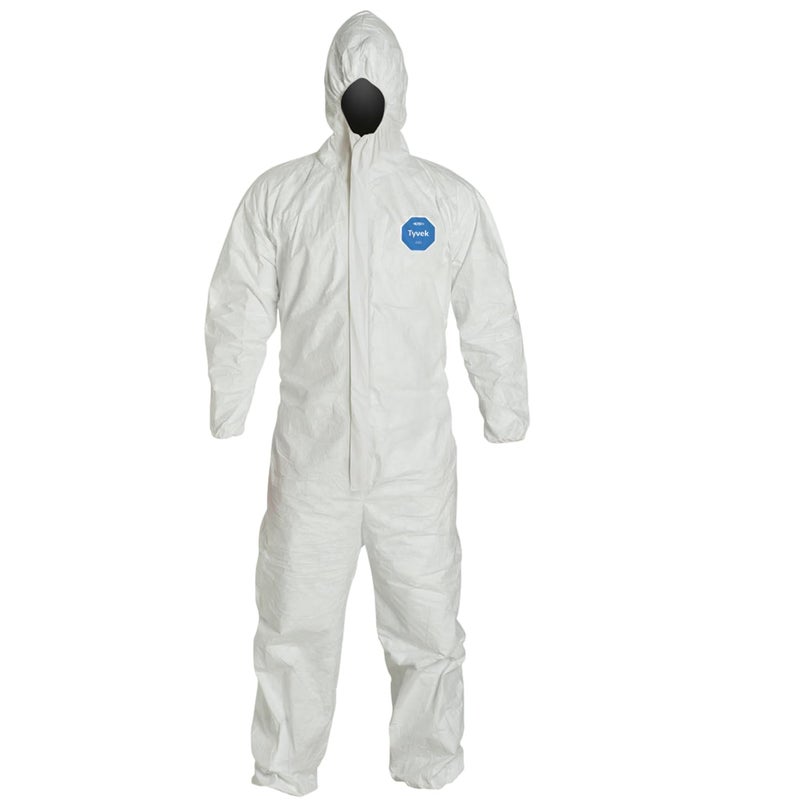 Dupont Tyvek Disposable Suit by Dupont with Elastic Wrists, Ankles and Hood (2XL),White,XX-Large - Image 4
