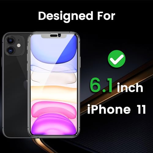 Romkasi 3 Pack Privacy Screen Protector for iPhone 11 6.1 Inch with 3 Pack Camera Lens Protector, Anti Spy Tempered Glass Film, Anti-Scratch, Touch Sensitive, Case Friendly - Image 3