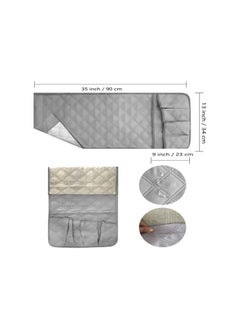 The Bros Sofa Armrest Organizer With 5 Pockets And Cup Holder Tray Couch Armchair Hanging Storage Bag For TV Remote Control Cellphone  - Image 3