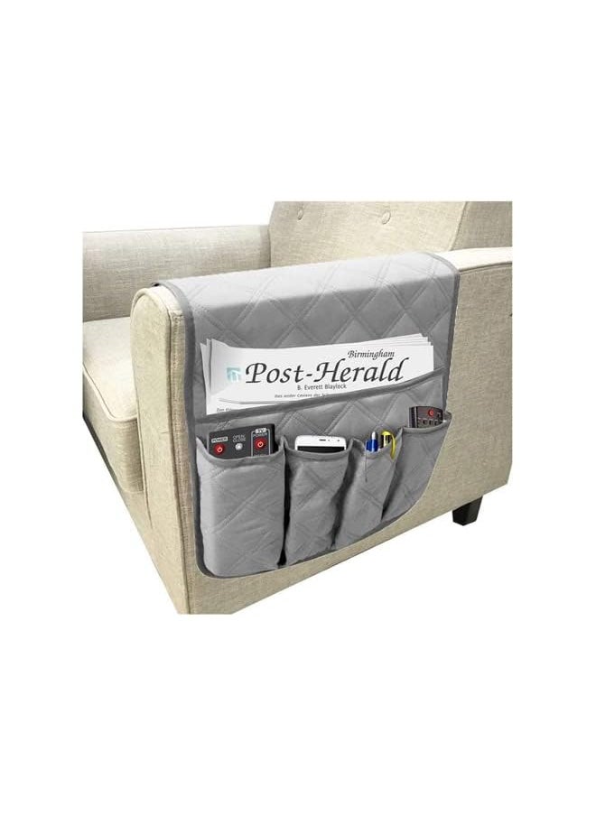 The Bros - Sofa Armrest Organizer With 5 Pockets And Cup Holder Tray Couch Armchair Hanging Storage Bag For TV Remote Control Cellphone - Image 1