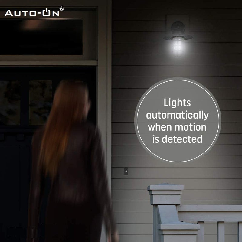 Auto-ON AutoON Motion Sensor LED Bulb With Screw Type E27 9W Automatic ONOFF Works both during DayNight Only Motion Sensong One Year Warranty Yellow Screw Pack of 4  - Image 2