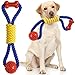 Aitmexcn Interactive Dog Rope Toys Tug of War Tough Dog Toys for Large Medium Small Dogs 100 Cotton Chew Toys for Boredom Pull Ball Rope Teeth Cleaning - Image 3