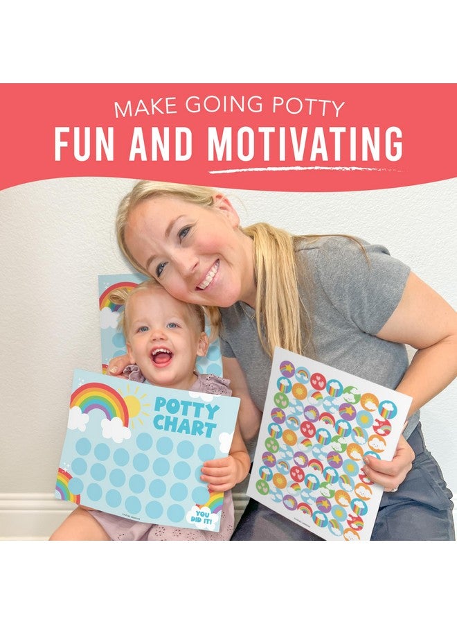 Hadley Designs Rainbow Potty Training Chart For Toddler Girls - Potty Training Sticker Chart For Girls Potty, Potty Chart For Girls With Sticker, Sticker Chart For Kids Potty Training Reward Chart, Kids Reward Chart - Image 4