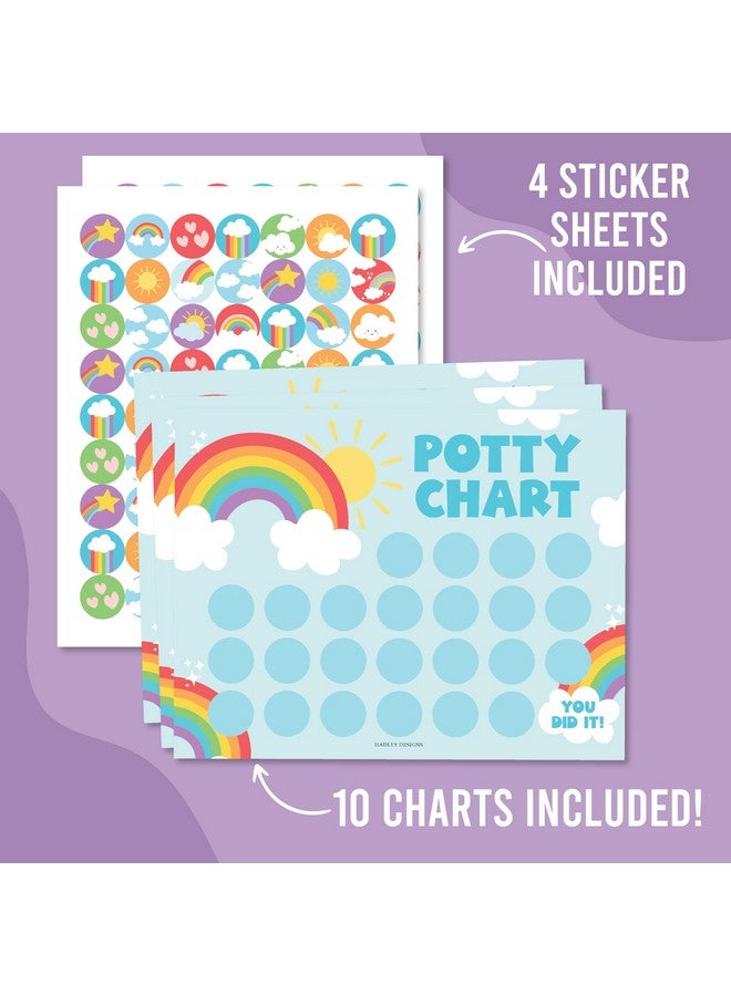 Hadley Designs Rainbow Potty Training Chart For Toddler Girls - Potty Training Sticker Chart For Girls Potty, Potty Chart For Girls With Sticker, Sticker Chart For Kids Potty Training Reward Chart, Kids Reward Chart - Image 2