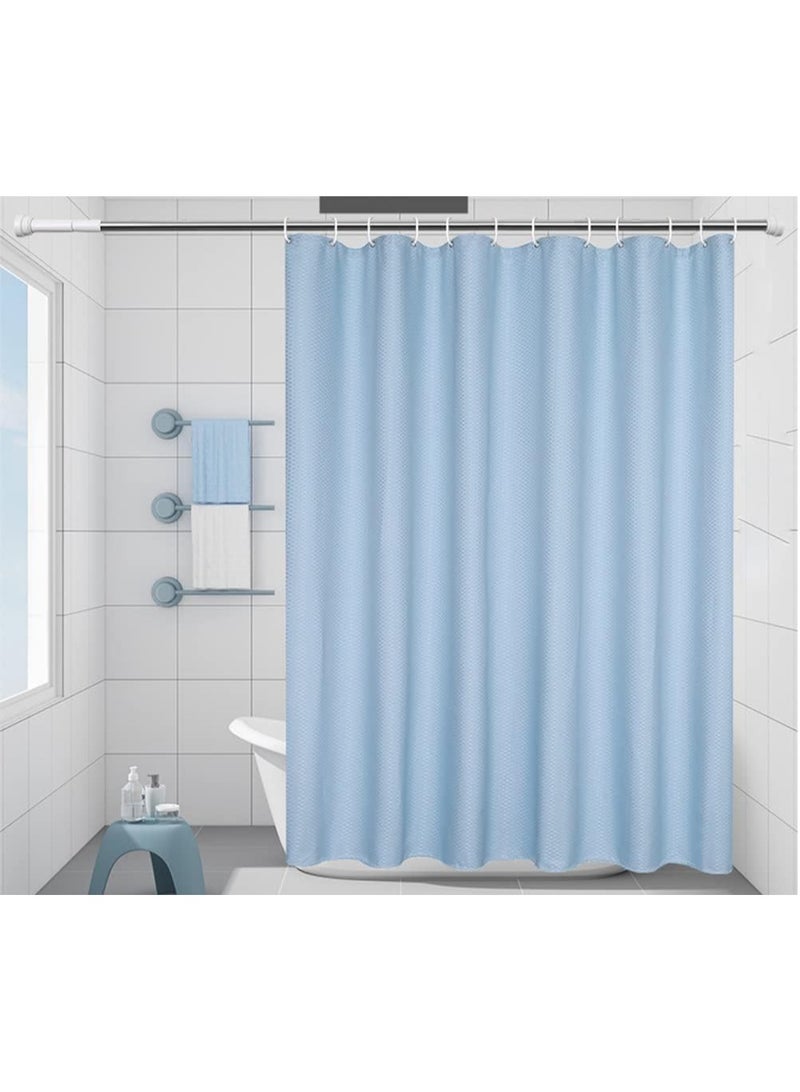Rubik Premium Shower Curtain Waterproof Thickened Polyester Fabric Durable Mildew Stain Resistant Stylish Curtain (Sky Blue, 200 x 180 cm)  - Image 1