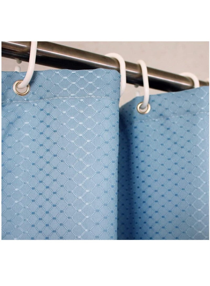 Rubik Premium Shower Curtain Waterproof Thickened Polyester Fabric Durable Mildew Stain Resistant Stylish Curtain (Sky Blue, 200 x 180 cm)  - Image 2