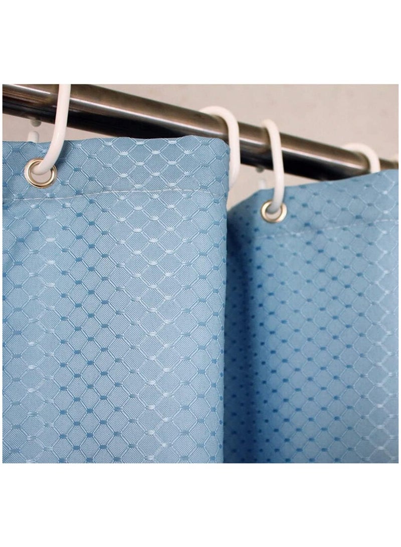 Rubik Premium Shower Curtain Waterproof Thickened Polyester Fabric Durable Mildew Stain Resistant Stylish Curtain (Sky Blue, 200 x 180 cm)  - Image 4
