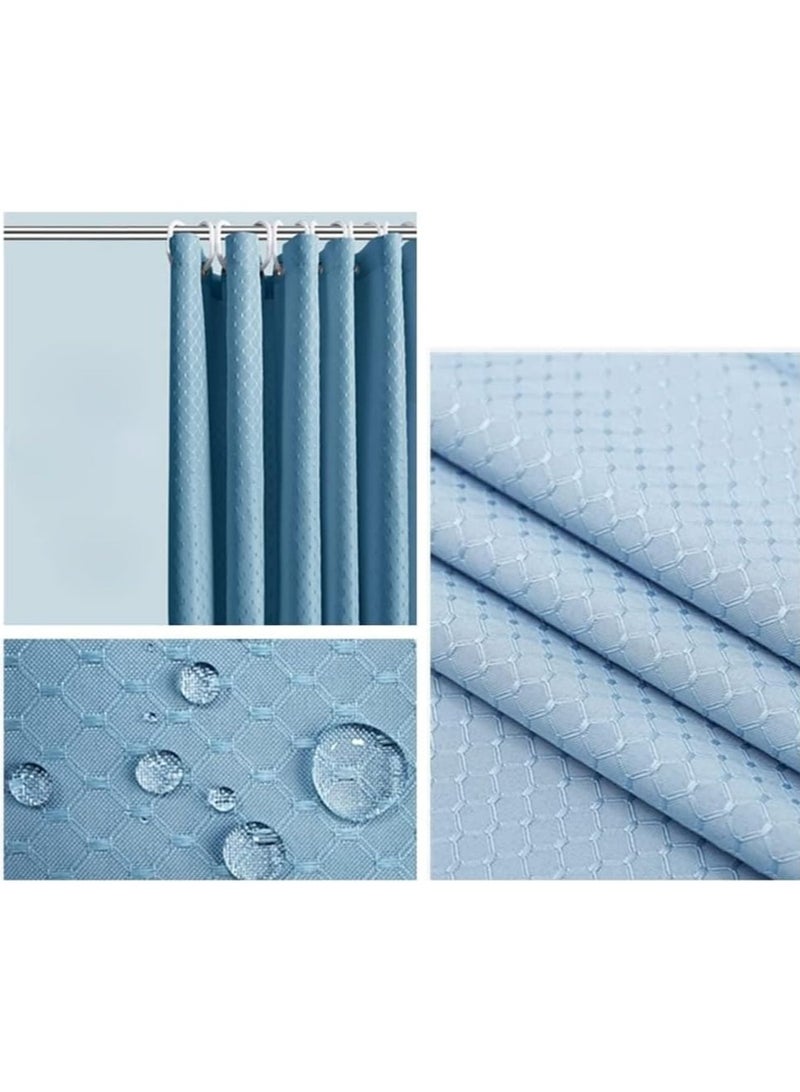 Rubik Premium Shower Curtain Waterproof Thickened Polyester Fabric Durable Mildew Stain Resistant Stylish Curtain (Sky Blue, 200 x 180 cm)  - Image 5