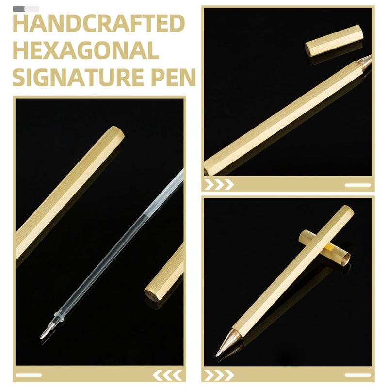Copper Gel Pen 0.5mm Metal Ballpoint Pen For Office Student And Business Writing - Image 4