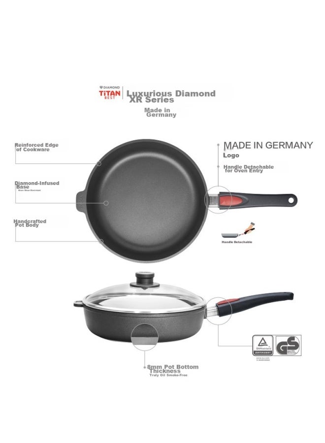 Woll German Non-stick Frying Pan, Premium Xr Series, 28cm Flat Bottom Pan, Skillet, Stir-fry Pan, Imported Cookware For Home Use - Image 1