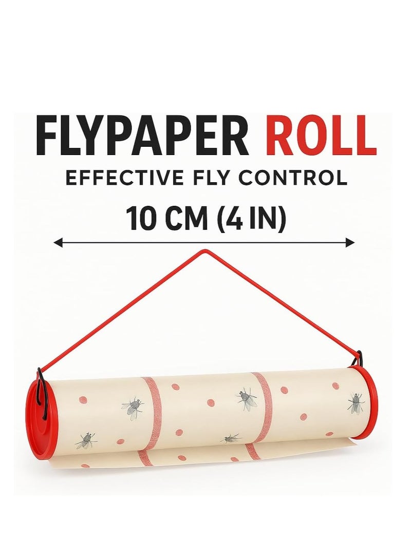 تراب إكسبرت لفافة مصيدة لاصقة للحشرات الطائرة، ١٠ سم × ٤ أمتار | مصيدة ذباب داخلية صديقة للبيئة | شرائط ورقية لاصقة للبعوض، والذباب الصغير، وذباب الفاكهة | مكافحة آمنة للآفات المنزلية بخطافات تعليق - Image 2
