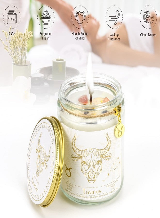YTENTE Taurus Zodiac Sign Candle Gift, Zodiac Crystals Candle Jar,Astrology Lavender Scented Soy Stones Candles Best Friends Gifts for Women Men Sister Brother Funny Birthday Gift… - Image 3