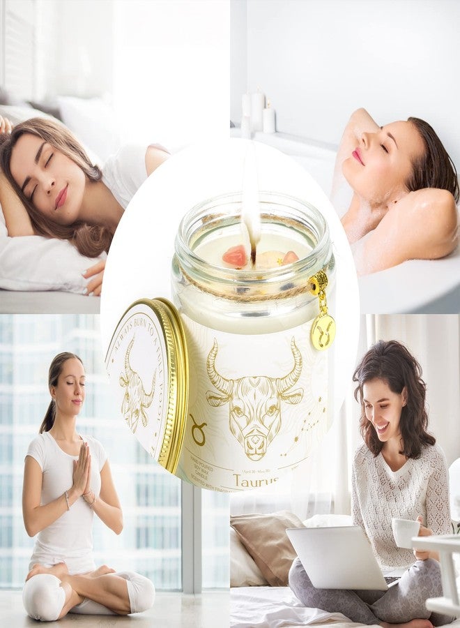 YTENTE Taurus Zodiac Sign Candle Gift, Zodiac Crystals Candle Jar,Astrology Lavender Scented Soy Stones Candles Best Friends Gifts for Women Men Sister Brother Funny Birthday Gift… - Image 5