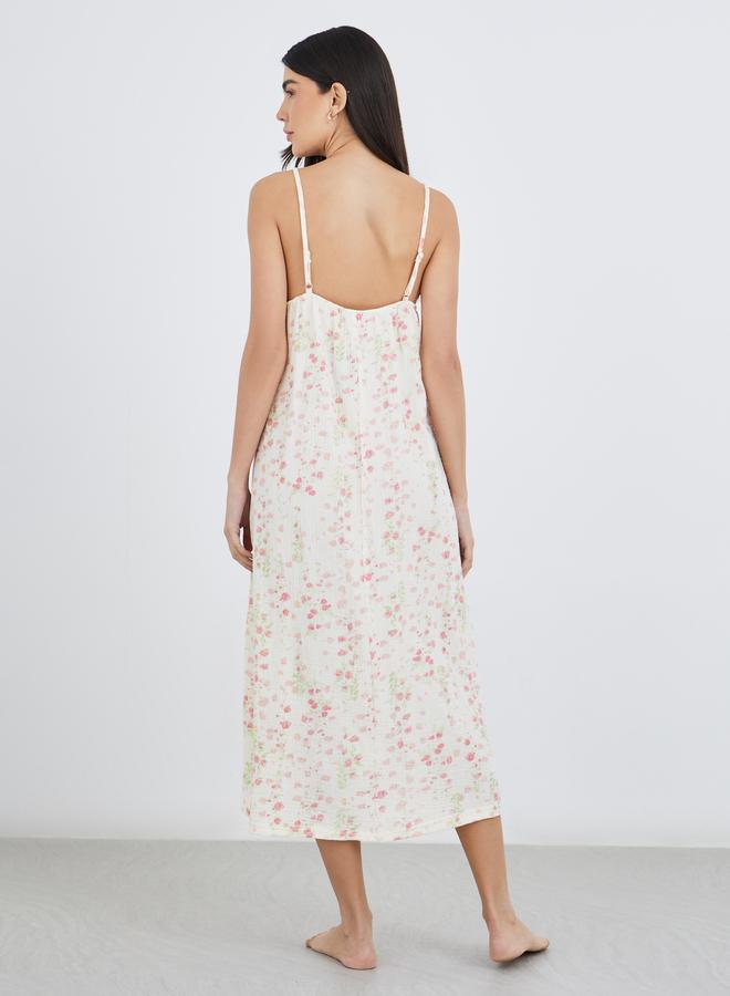 ستايلي فستان ستيلي قطن شاش بطبعة زهور صغيرة - Image 4