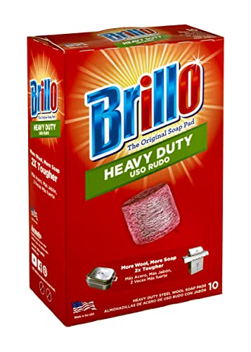 Brillo وسادات صابون الصلب بريللو الثقيلة، رائحة حمراء أصلية (ثقيلة، 10 عدداً (عبوة من 1)) - Image 3