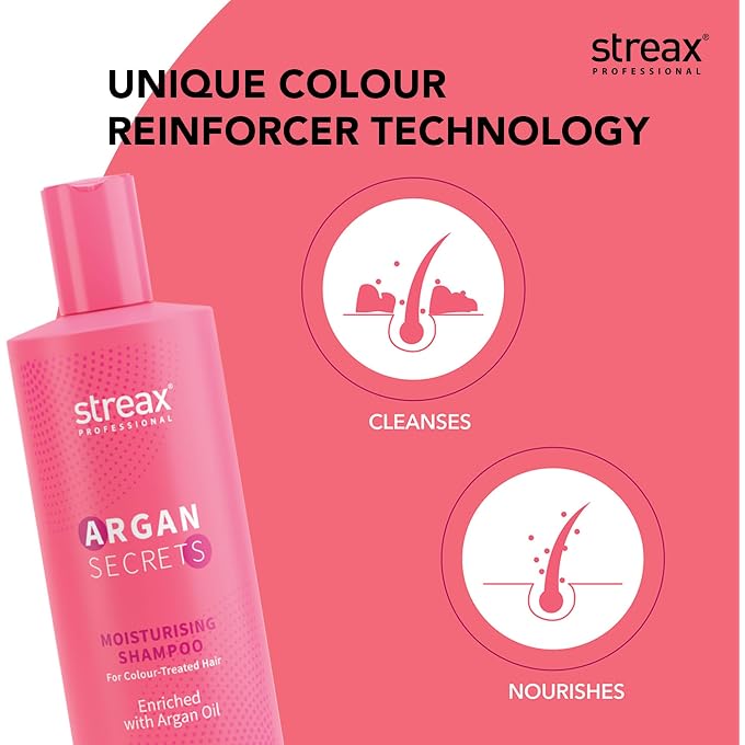 Streax Professional Argan Secrets Colour Protect Shampoo, 250ml - Image 3
