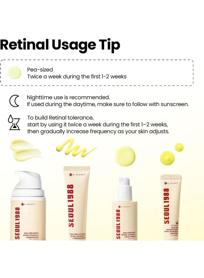 K-SECRET SEOUL1988 Retinal Liposome Cream – 1% Encapsulated Retinal + Fermented Rice – Anti-Aging & Skin Brightening Face Cream – Gentle Retinoid Moisturizer – Korean Skincare 50ml - Image 4