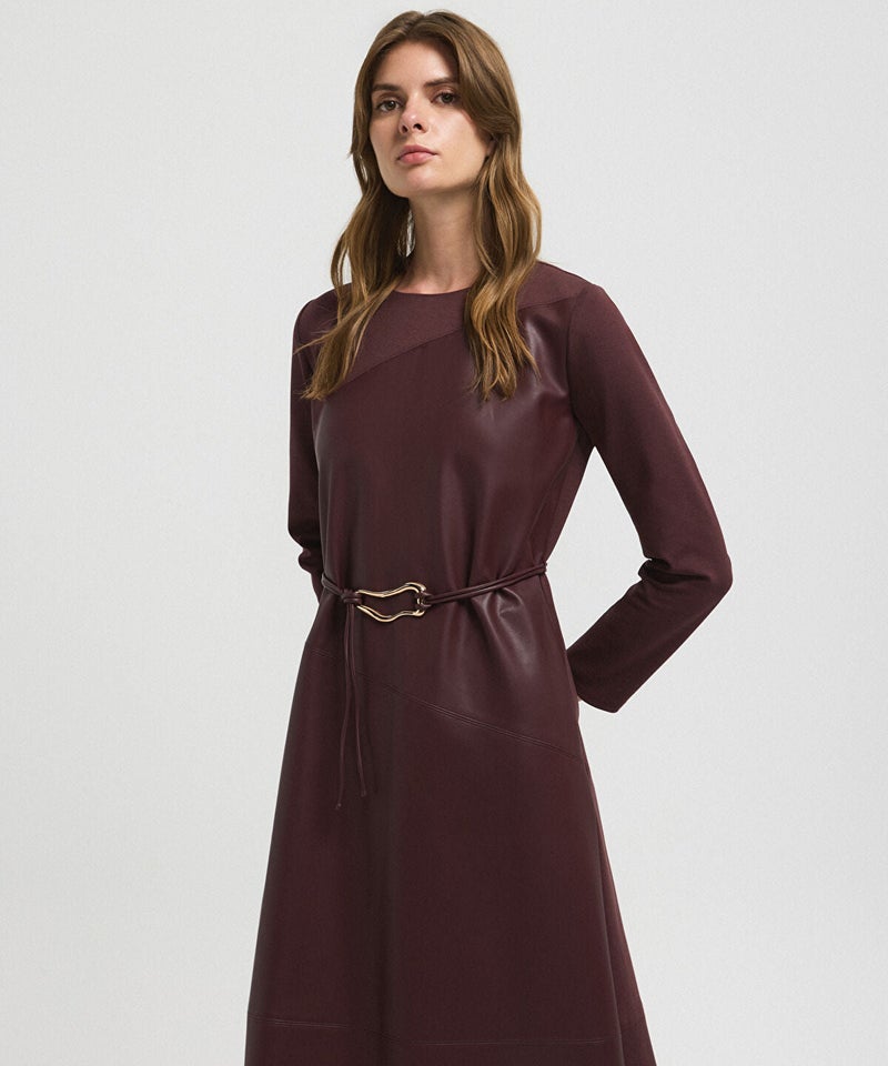 Ipekyol Mixed Dress with Belt - Image 3