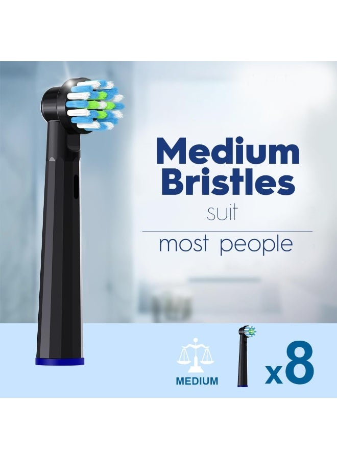 MOFELE Replacement Heads Compatible with Braun Oral B Pro 1000 Genius X Smart 1500 Electric Toothbrush 8 Pcs Precision Brush Heads Refills Compatible with Oral B Black - Image 3