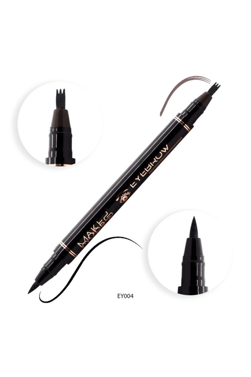 Makeover 22 Duo Eyebrow & Eyeliner Pencil - Black/Medium Brown - EY004 - Image 2