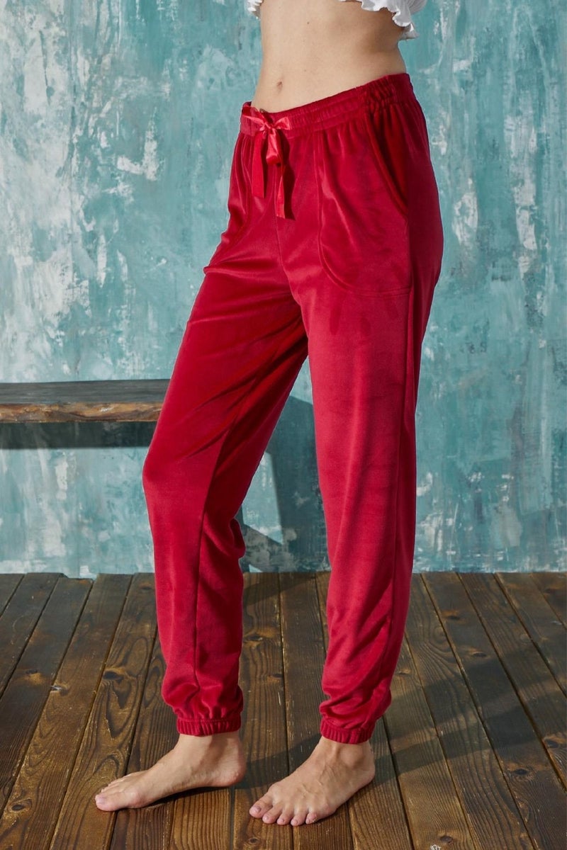Cotonhause Women's Velvet Red Single Bottom C1T9N0O2 - Image 1