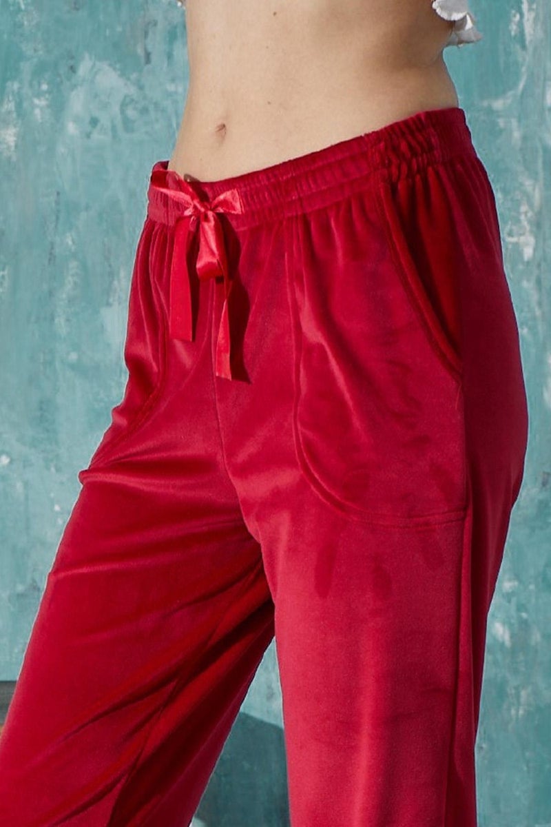Cotonhause Women's Velvet Red Single Bottom C1T9N0O2 - Image 2