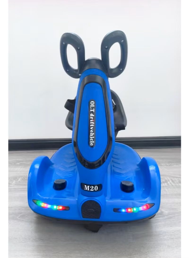 Multi-function Electric Scooter for Children, Four-Wheel Electric Scooter with Double Drive, Music and Light, UK Plug, Electric Scooter for 1-7 Years Kids Boys Girls - Image 4