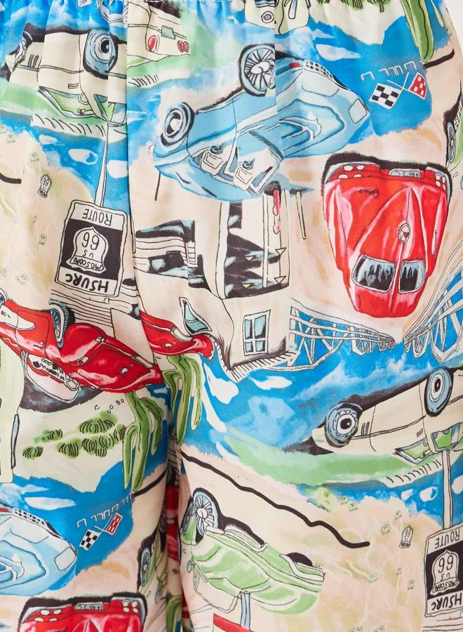 Styli Styli Graphic Print Elastic Waist Swim Shorts