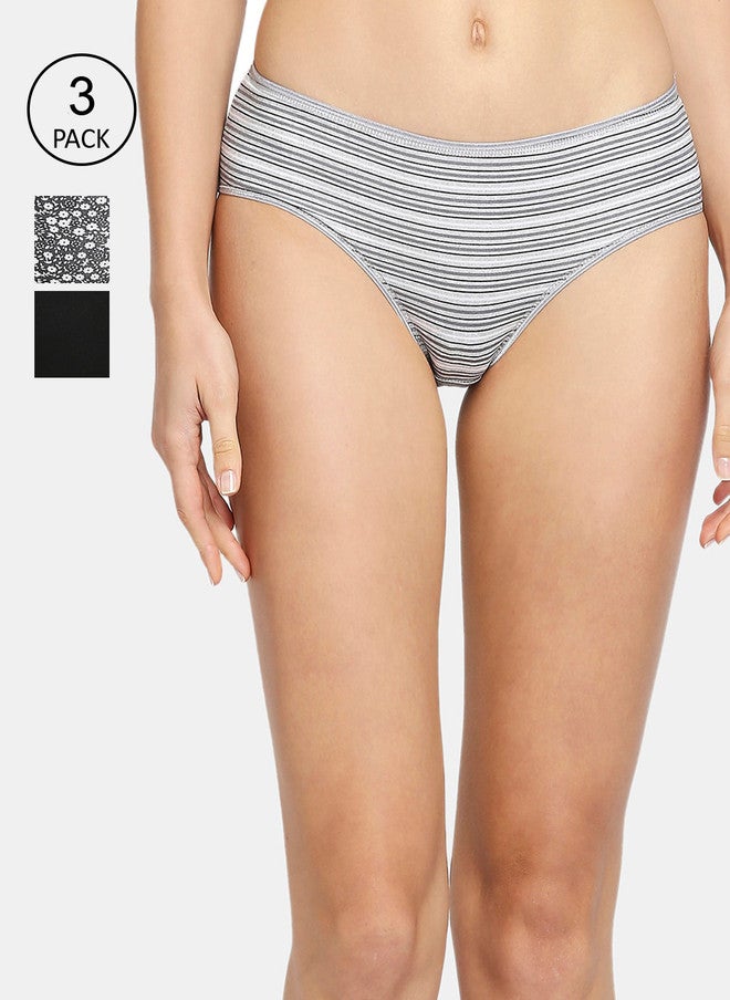 Red Rose RedRose Women Pack of 5 Printed Hipster Briefs - Mid-Rise Cotton Blend - Image 1