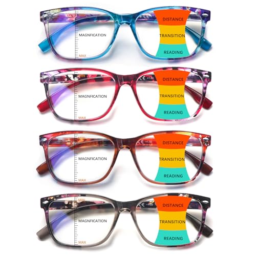CLASAGA Progressive Multifocus Reading Glasses for Women,Blue Light Blocking Spring Hinge Fashion Pattern Print Computer Readers (pattern design-5, 1.75, x) - Image 1