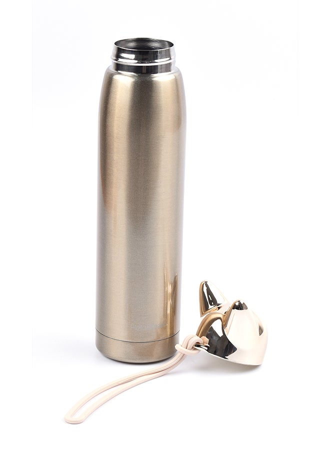 Stainless Steel Vaccum Travel Mug With Fox Shape Cover Brown 320ml - Image 3