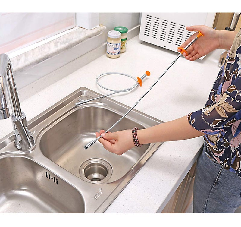 Dezzy Sink Stainless Steel Cleaning Stick - Spring, Claw Wire (160 cm), Catches Hair (Pack of 1) - Image 5