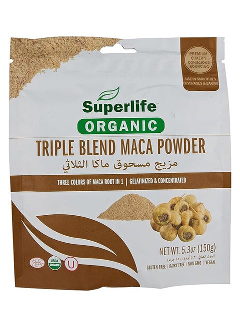 Organic Triple Blend Maca Powder Three Colors Of Maca Root In 1 Ideal For Smoothies 150G