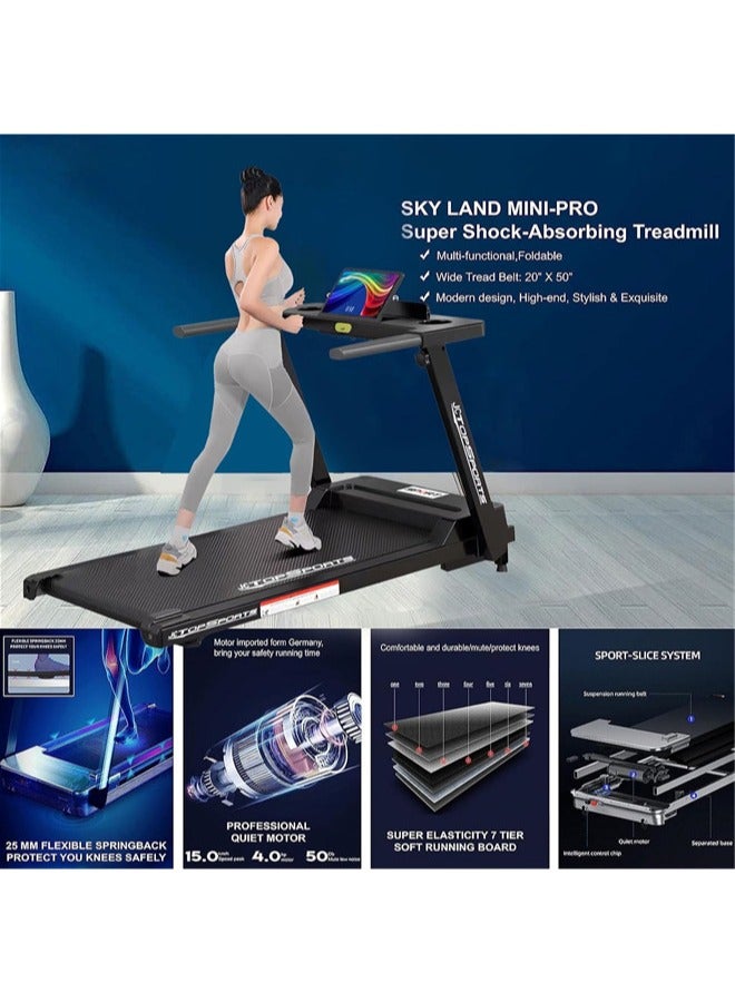 RUIYADA Treadmills for Home with 300 lbs Running Exercise Machine with LED for Home Office Digital Speed Distance Calories for Home Fitness Jogging Walking - Image 2