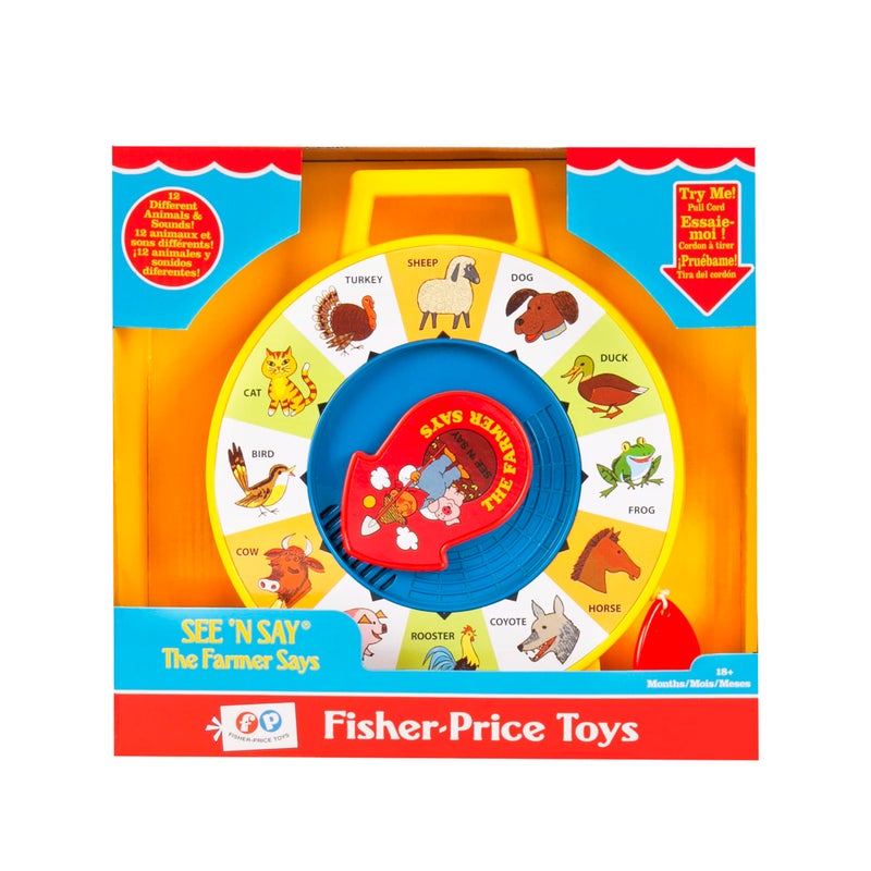 Basic Fun Fisher Price Classics - Farmer Says See 'n Say - Vintage Learning Toy, Sounds and Animals, Interactive Retro Game for Kids, Girls, Boys, Baby, Preschoolers, Toddlers, Unisex Ages 18 Months + - Image 2